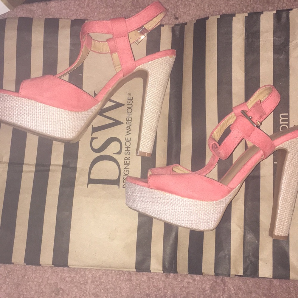 Platform pink heels